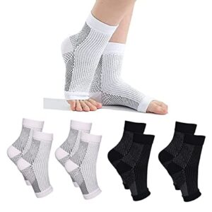 vqrzg neuropathy socks for women and men, 4pairs soothe relief compression socks, ankle brace for plantar fasciitis sleeve soothe(l/xl)