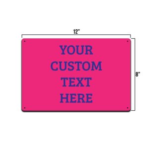 Custom Outdoor Metal Personalized Sign | 12-Inch by 8-Inch | Rust Free Aluminum | UV Protected Print | Made in the USA
