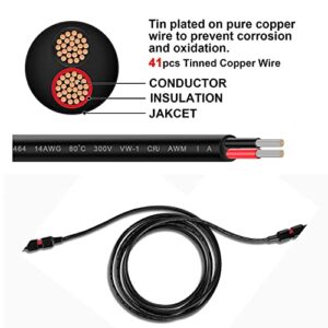 MJPOWER Anderson Cable Jackery Extension Cable 20FT 14AWG Anderson Connector to Anderson Plug Connect Jackery SolarSaga 100W/100X Solar Panel to Jackery Explorer 1000 Portable Power Station Or More