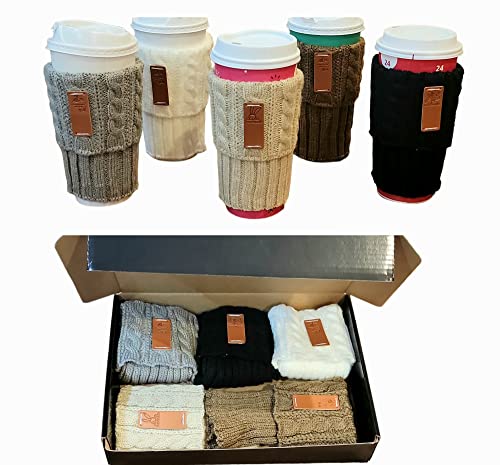 Reusable coffee Cozy sleeves in gift box, ANTI-SLIP coffee warmer, tea cozy for cups, cozy coffee for travel cups, travel cup sleeves, 2, 3 or 5 units (set #3)