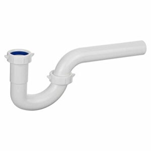 sicoince 1 1/4 p trap bathroom sink drain kit fit 1 1/4 tailpiece, white plastic tubular with blue tpe reducer washer plastic bag packed