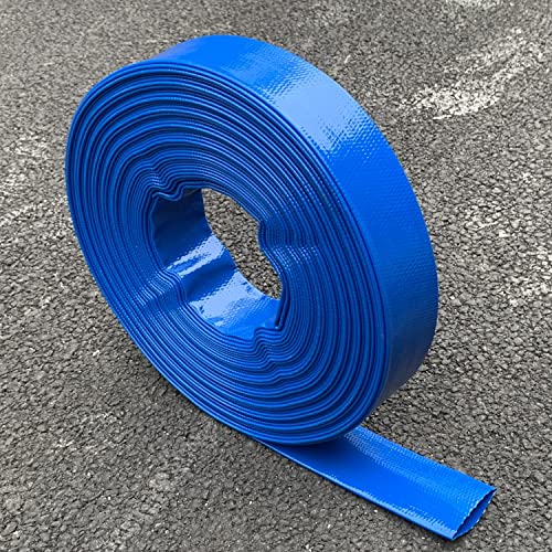 1 IN x 50 FT Pool Backwash Hose, Heavy Duty Flat Discharge Hose, Weather and Burst Resistant, Best Pool Hoses for Inground Pools, Pool Filter Hose & Pool Drain Hose