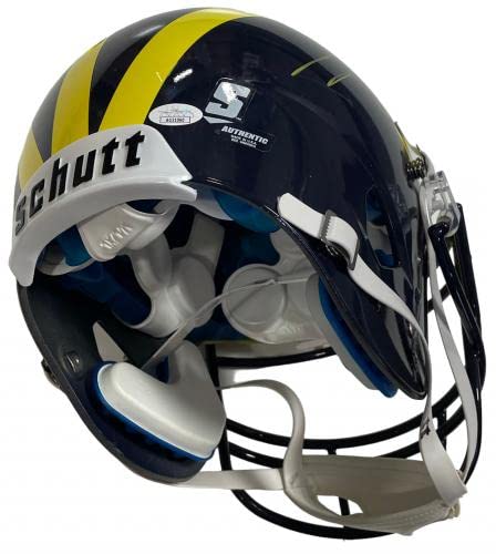 JJ McCARTHY SIGNED MICHIGAN WOLVERINES SCHUTT FULL SIZE AUTHENTIC HELMET JSA COA - Autographed College Helmets