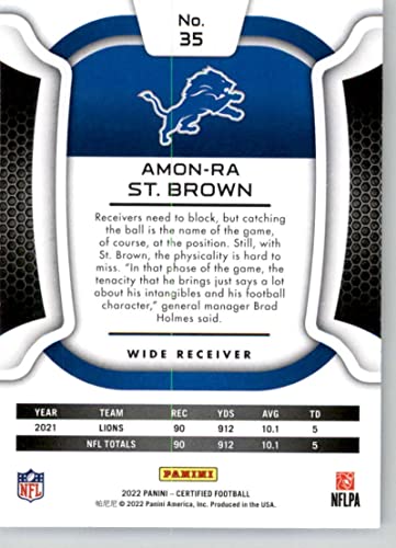 Football NFL 2022 Panini Certified #35 Amon-Ra St. Brown NM Near Mint Lions