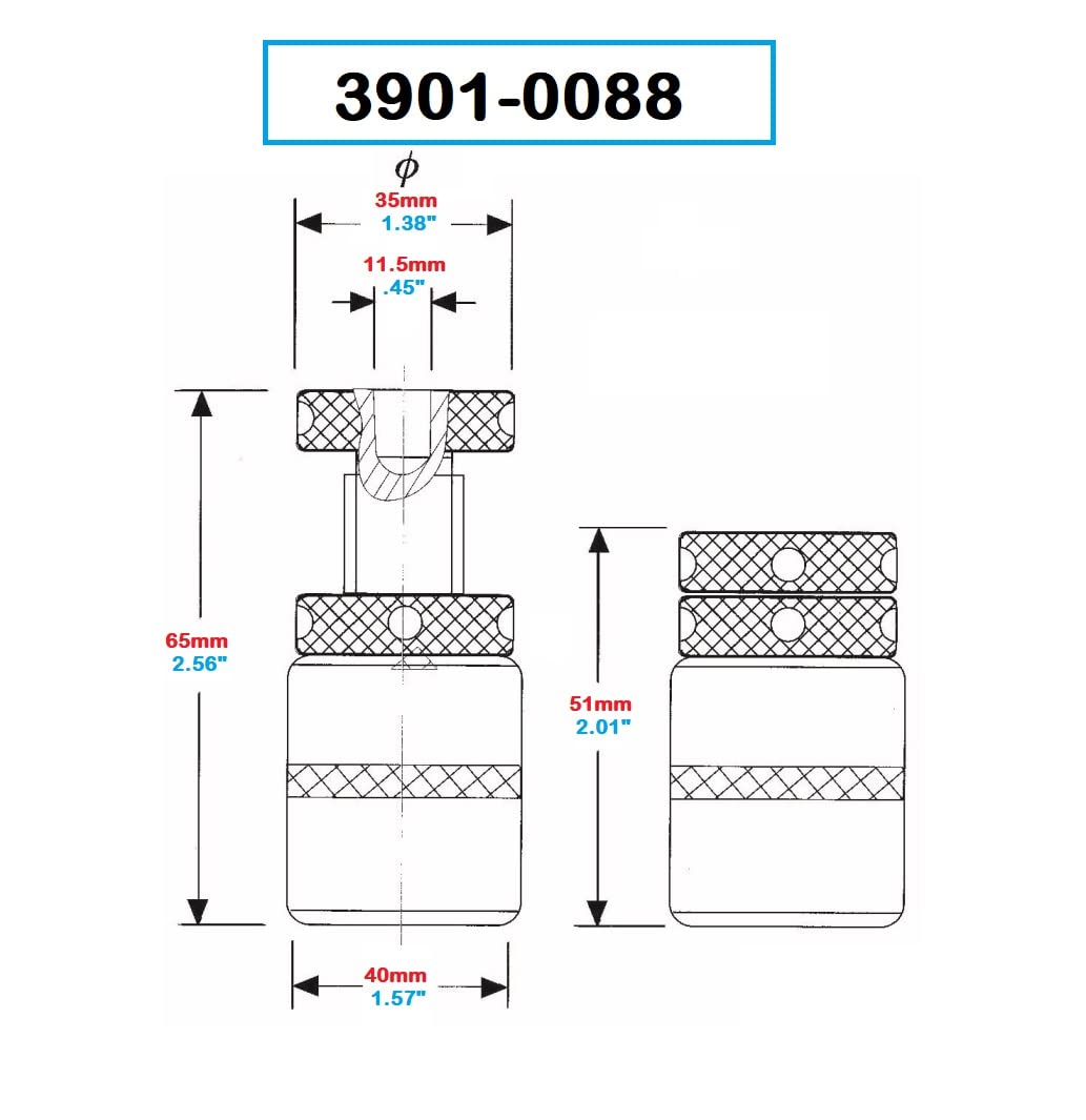 Pro-Series Vertex 3901-0088 51-65 mm Adjustable Screw Jack with Magnet