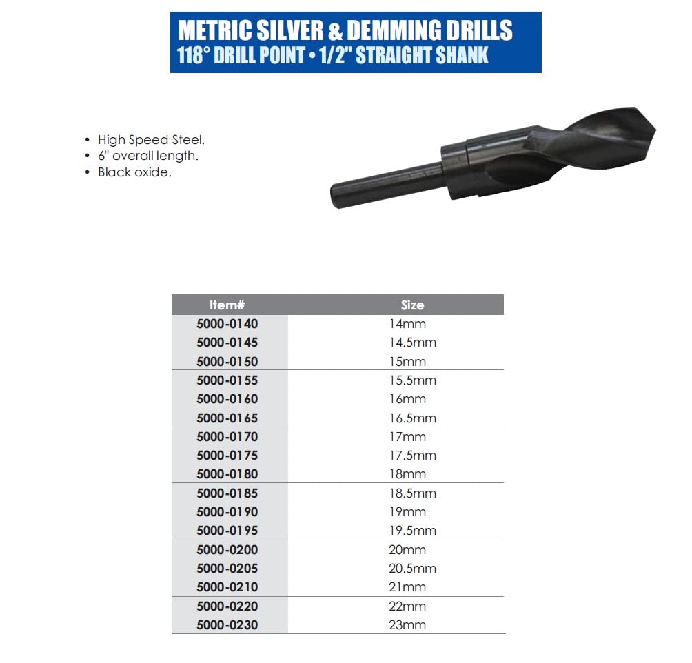 HHIP 5000-0140 14.00 mm 1/2" Silver and Demming Drill