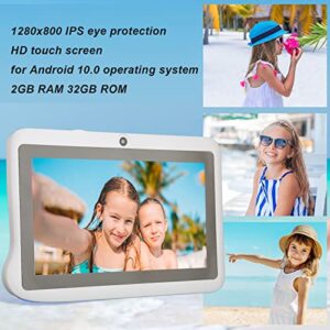 Kids Tablet, 2GB RAM 32GB ROM Dual Camera 5000mAh Battery Octa Core CPU HD Tablet US Plug 100‑240V for Study (US Plug)