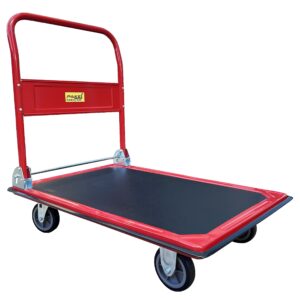 folding platform cart, 660lbs capacity, 36" x 24", red color