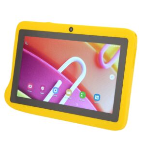 Qinlorgo Kids Tablet, 2.4G 5G WiFi 8 Core US Plug 100-240V 5MP Front 8MP Rear HD Reading Tablet for Android 10.0 (Yellow)