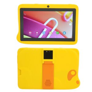 Qinlorgo Kids Tablet, 2.4G 5G WiFi 8 Core US Plug 100-240V 5MP Front 8MP Rear HD Reading Tablet for Android 10.0 (Yellow)