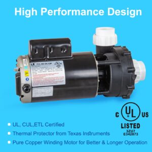 LINGXIAO WUA400-II SPA Pump, 4HP Hot Tub Pumps, 2 Speed LX SPA Pump Motor 220-240V, 2" Port, 56 Frame, No Base for Jacuzzi Pump - Mode: 56WUA400-II(NF)