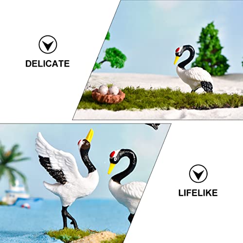 Alasum 3pcs Simulated Red-Crowned Crane Office Decore The Office Decor Micro Landscape Decorations Red-Crowned Crane Adornments Terrarium Decorations Cake Decorations Tropical Bird Figure