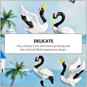 Alasum 3pcs Simulated Red-Crowned Crane Office Decore The Office Decor Micro Landscape Decorations Red-Crowned Crane Adornments Terrarium Decorations Cake Decorations Tropical Bird Figure