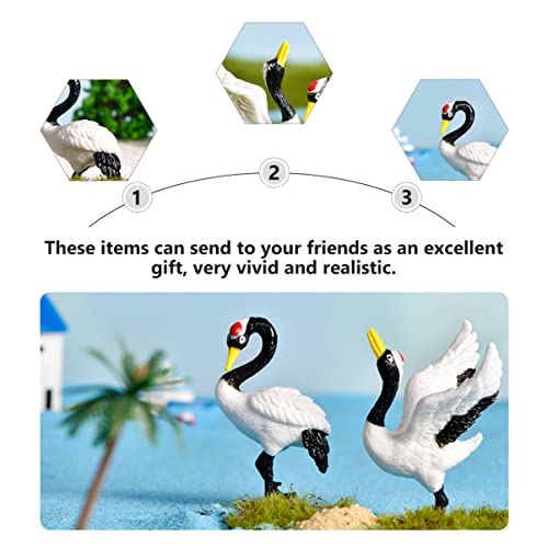 Alasum 3pcs Simulated Red-Crowned Crane Office Decore The Office Decor Micro Landscape Decorations Red-Crowned Crane Adornments Terrarium Decorations Cake Decorations Tropical Bird Figure