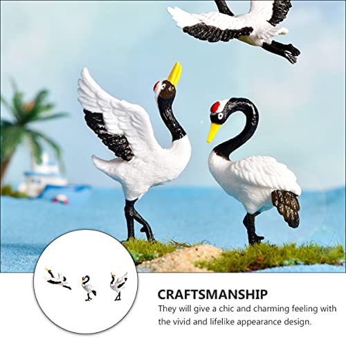 Alasum 3pcs Simulated Red-Crowned Crane Office Decore The Office Decor Micro Landscape Decorations Red-Crowned Crane Adornments Terrarium Decorations Cake Decorations Tropical Bird Figure