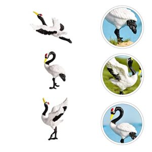 Alasum 3pcs Simulated Red-Crowned Crane Office Decore The Office Decor Micro Landscape Decorations Red-Crowned Crane Adornments Terrarium Decorations Cake Decorations Tropical Bird Figure