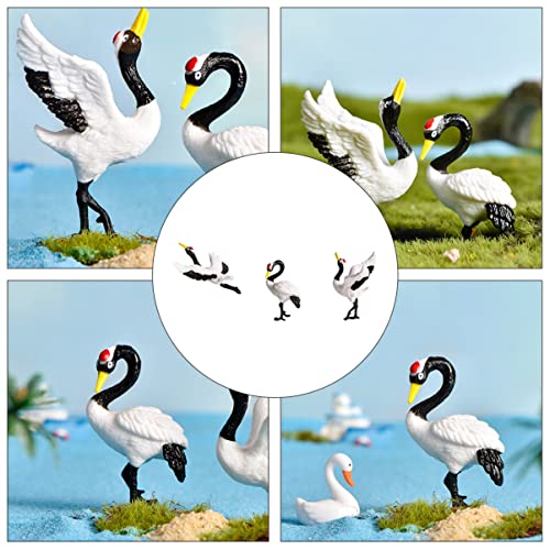 Alasum 3pcs Simulated Red-Crowned Crane Office Decore The Office Decor Micro Landscape Decorations Red-Crowned Crane Adornments Terrarium Decorations Cake Decorations Tropical Bird Figure