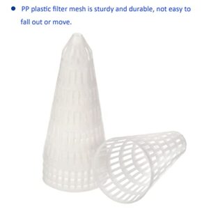 M METERXITY 5 Pack Plant Pot Hole Mesh Pads - Cone Shape Bonsai Flowerpot Drainage Grid Screen Apply to Outdoor/Garden (160x82mm, White)