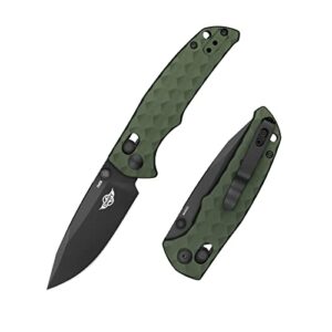 oknif rubato 3 pocket knife with 154cm stainless blade, folding knife for camping, hiking, indoor and outdoor activities (od green)