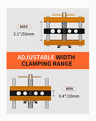 Self Centering Doweling Jig, Kolvoii Drill Jig Set for Straight Holes, Adjustable Width Woodworking Locator Joints Tools(Gold)