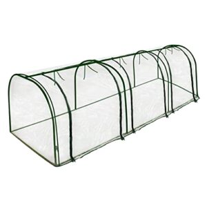 50% larger 116"(l) x 40"(w) x 32"(h) green houses for outside heavy duty,steel frame with waterproof uv protect pvc plastic covering,cloche tunnels with 3 large roll-up zipper door,outdoor indoor use
