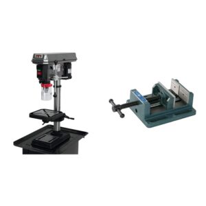 JET J-2530, 15-Inch Benchtop Drill Press, 3/4-HP, 115V 1PH (354401) & Wilton LP4 Low Profile Drill Press Vise, 4" Jaw Width, 4" Jaw Opening (11744)