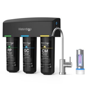 waterdrop led uv͎ ultrąviolët water sterilizër filter for kitchen, 50 years life time and waterdrop tsb-cm under sink water filter system
