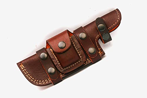 Leather Sheath Handmade 10 inches Horizontal Leather Sheath for Tracker Knife Scout Carry Leather Sheath with Belt Loops sh500