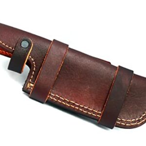 Leather Sheath Handmade 10 inches Horizontal Leather Sheath for Tracker Knife Scout Carry Leather Sheath with Belt Loops sh500