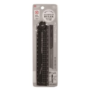kutsuwa xs05bk folding aluminum ruler, 11.8 inches (30 cm), black