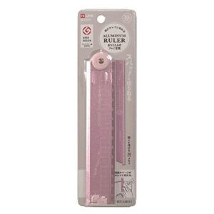 kutsuwa xs05pu folding aluminum ruler, 11.8 inches (30 cm), purple
