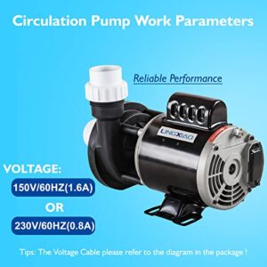 LINGXIAO SPA Circulation Pump, Single Speed Hot Tub Circulating SPA Pump for Replacement OEM Mode, 0.25HP (115V or 230V)1.5"Port (Model: 48WTC0153C-I)