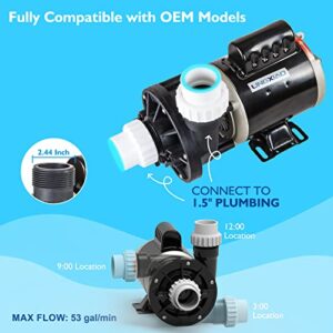 LINGXIAO SPA Circulation Pump, Single Speed Hot Tub Circulating SPA Pump for Replacement OEM Mode, 0.25HP (115V or 230V)1.5"Port (Model: 48WTC0153C-I)