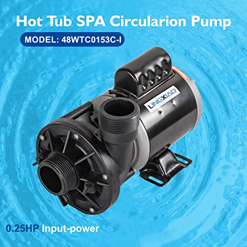 LINGXIAO SPA Circulation Pump, Single Speed Hot Tub Circulating SPA Pump for Replacement OEM Mode, 0.25HP (115V or 230V)1.5"Port (Model: 48WTC0153C-I)