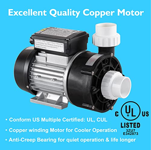 LINGXIAO WTC50M SPA Circulation Pump & Hot Tub Circulating Pump, LX Pump Motor, 0.35HP, 230V,1.5"Port, Fully Compatible with OEM Models (Mode: WTC50M)