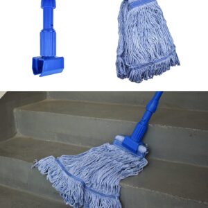 Mop Head Replacement Commercial Heavy Duty String Blue Wet Mop Heads for 3 Typs Commercial Mop Handle(6,Medium,Weight 16oz)