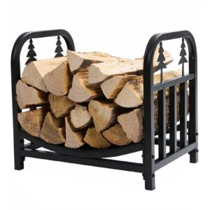 dozran small 45cm firewood log rack for indoor outdoor, patio firepit wood stacking holder, lumber storage carrier for all seasons