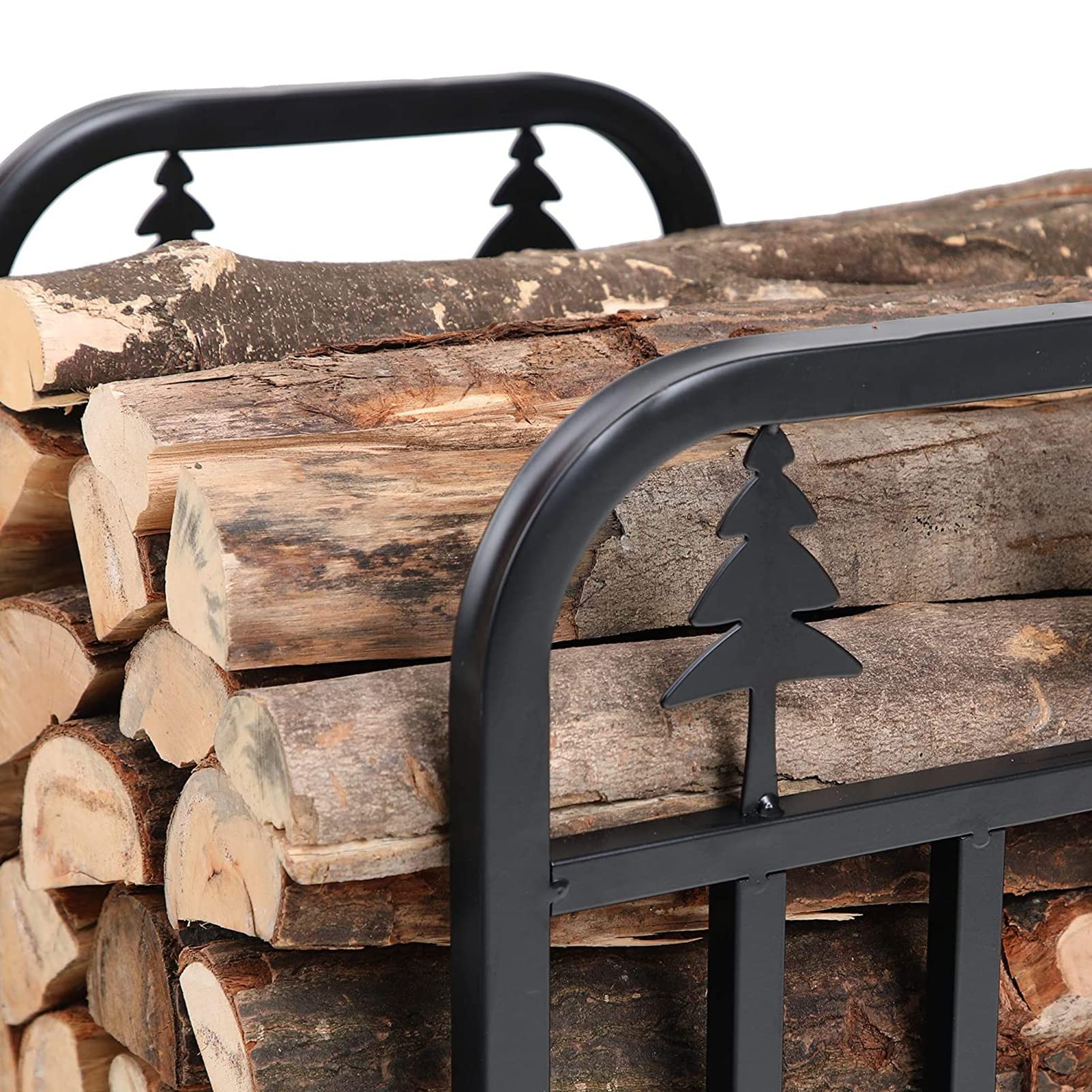 DOZRAN Small 45cm Firewood Log Rack for Indoor Outdoor, Patio Firepit Wood Stacking Holder, Lumber Storage Carrier for All Seasons