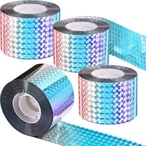 4 roll bird tape thick tape bird tape outdoor double side bird scare ribbon bird device, scare birds away, pigeon, woodpecker, geese, 2 inch, 1440 ft total