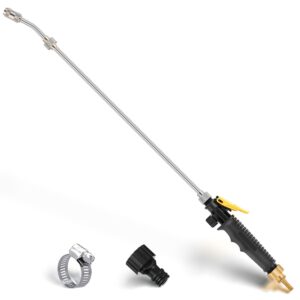 sprayer wand, adjustable universal sprayer match 3/8'' hose, stainless steel replacement sprayer wand with shut off valve (straight,1 pack)