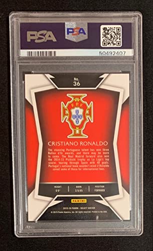 Cristiano Ronaldo 2015 Panini Select Soccer Card #36 Graded PSA 10