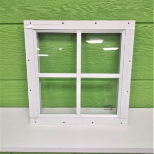 12x12 White Shed Window, Flush Mount, 4x4 Grid, Great for Playhouses, Barns, and Sheds.
