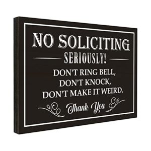 no soliciting sign for house or office, no solicitors sign for front door or wall decor, no soliciting signs for home or business 3.55" x 5.15" (with strong adhesive tape) - pma001