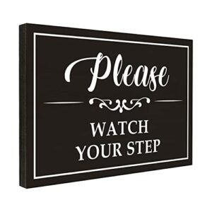 please watch your step sign, for indoor/outdoor home or business use 3.55" x 5.15" (with strong adhesive tape) - pma011