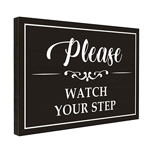 Please Watch Your Step Sign, for Indoor/Outdoor Home or Business Use 3.55" x 5.15" (with Strong Adhesive Tape) - PMA011