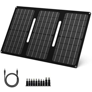 30w foldable solar panel for portable power station, portable solar charger with multiple outputs dc/usb for generator, iphone, ipad, samsung and outdoor camping