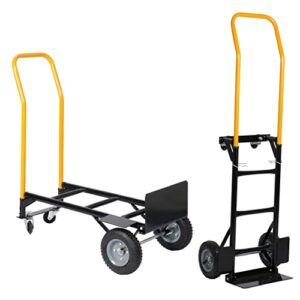 moving platform hand truck,purpose 2 wheel dolly cart and 4 wheel with swivel wheels 330 lbs capacity heavy for warehouse/garden/grocery