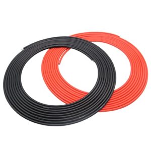 jmelehw solar extension cable, 25ft 12awg tinned copper pv wire, uv resistant solar panel cable for outdoor rv automotive boat (black + red wire)