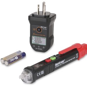 HURRICANE Non-Contact Voltage Tester and Receptacle Tester Kit, Electrical Socket Voltage Tester/12-1000V AC Voltage Detector Pen, and GFCI Outlet Tester/Receptacle Tester for Standard 3-Wire 120V