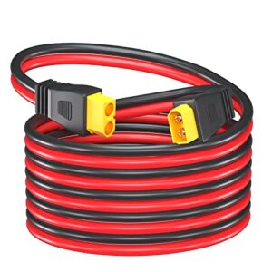 goupchn xt60 male to female connector 12awg 10ft extension cable for rc battery, battery pack, solar generator, portable power station and solar panel